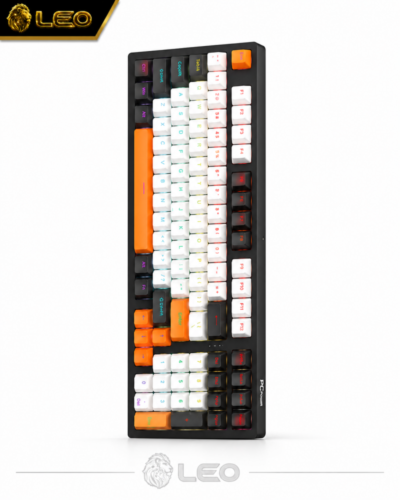 PC Power K98 RGB Black & Gray + Orange Wired Mechanical Gaming Keyboard